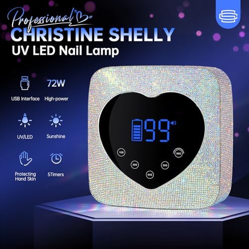 Side profile of Christine Shelly 72W gel nail curing lamp