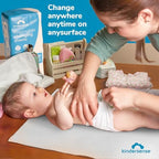 Kindersense diaper changing pads stack showing thin compact design
