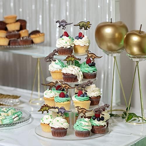 Dinosaur theme cupcake toppers on food grade bamboo sticks