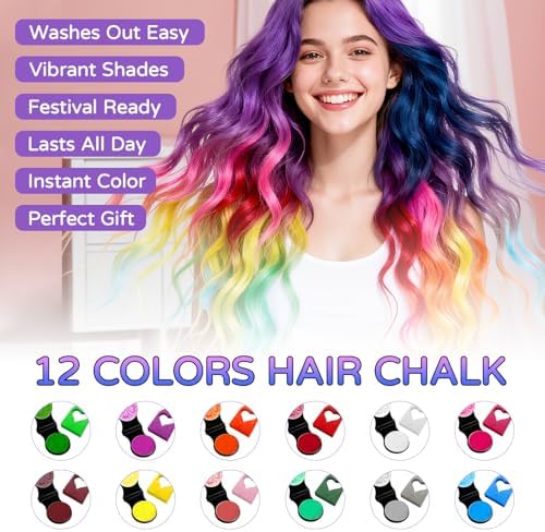 Arythe temporary hair chalk sticks vibrant color palette