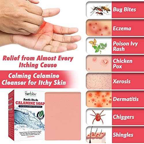 Calamine soap bar for mosquito and insect bite relief shown out of packaging