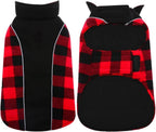 Kuoser Dog Winter Coat, Reversible Waterproof Dog Jacket with Reflective Strip, Warm Dogs Fleece Vest Adjustable Doggy Cold Weather Clothes Plaid Christmas Outfit Pet Apparel for Small Dogs, Black XS - Image 14