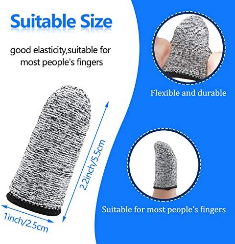 Grey high performance polyethylene reusable finger protectors shown on hand