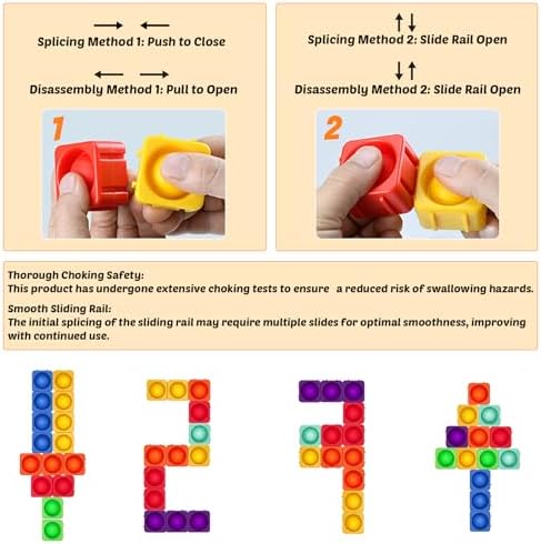 Educational setup showing the puzzle building bricks arranged into alphabet letters and numeric shapes on a table.