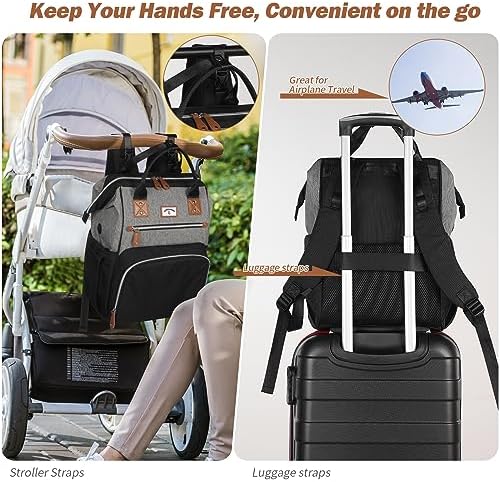Supromomi unisex diaper bag showing ergonomic padded shoulder straps