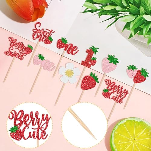 Assorted berry first birthday cake decoration designs