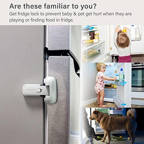 Two pack child proof refrigerator freezer door latch