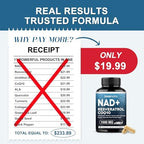 JuvaNutra NAD Supplement back label showing nutritional facts and directions