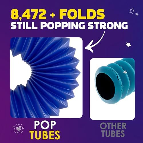 Close up of textured pop tube sensory fidget toy