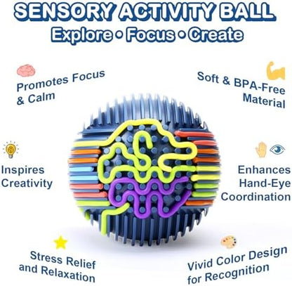 KIDHABE autism sensory toy with strings tucked inside the hollow central core for travel