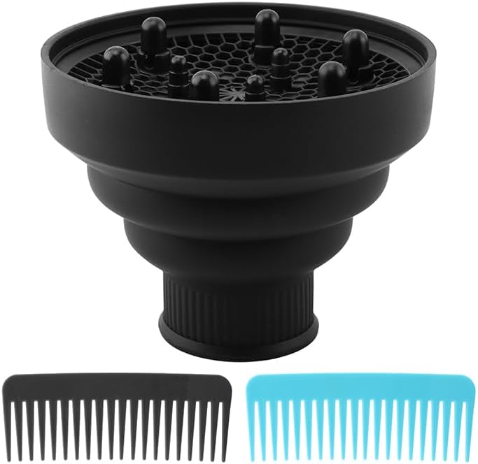 BOLT universal foldable hair dryer diffuser front view curly hair styling tool