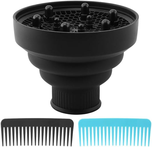BOLT universal foldable hair dryer diffuser front view curly hair styling tool