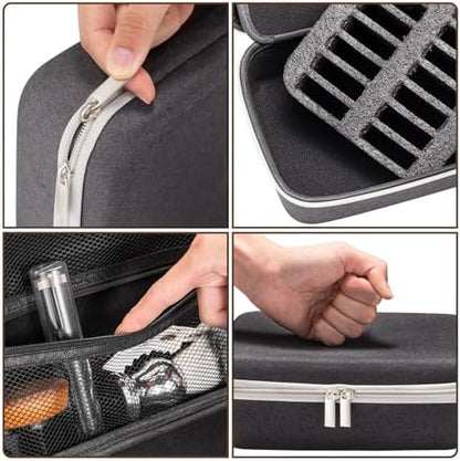 Noverlife professional grooming tool organizer demonstrating the protective internal padded divider screen.
