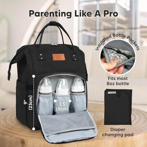 KeaBabies Original Baby Diaper Bag Backpack paired with changing pad