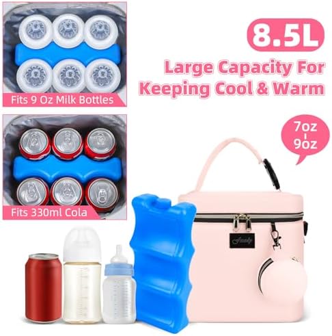 Detachable clip-on pouch on Mancro breast milk cooler bag