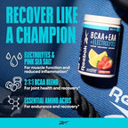Reebok EAA and BCAA powder tub showcasing key ingredient callouts
