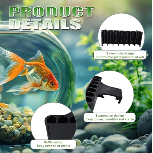 Aidmi fish tank plant holder black two pack with long hook