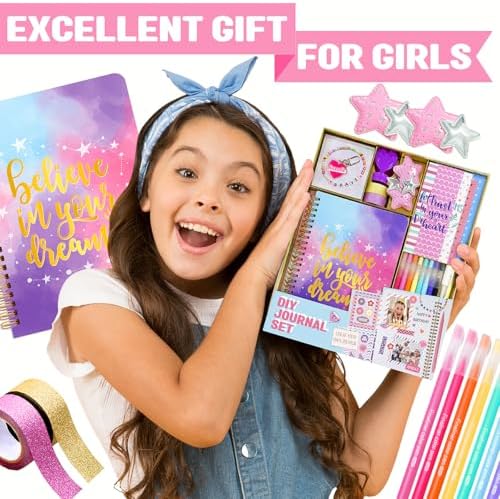 Open spiral notebook with colorful fineliner pens and cute sticker sheets