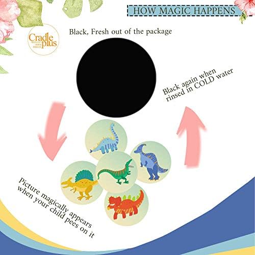 Toddler using potty training toilet target sticker