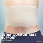 Healqu premium stretchable wrap used on an ankle for sports injury protection.