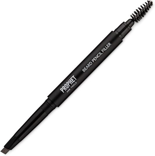 Prophet and Tools Mens Beard and Hair Filler Pencil front view showing the dual-ended precision tip and blending brush.