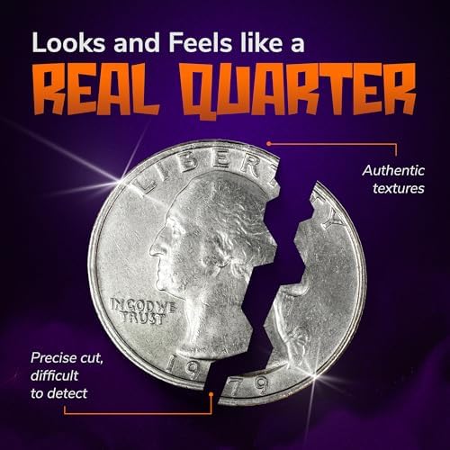 Two folding magic coins for optical illusion tricks