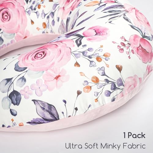 Pea Pod nursing pillow cover showing soft minky fabric texture