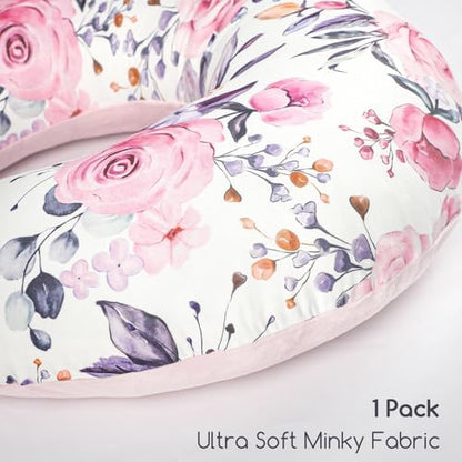 Pea Pod nursing pillow cover showing soft minky fabric texture