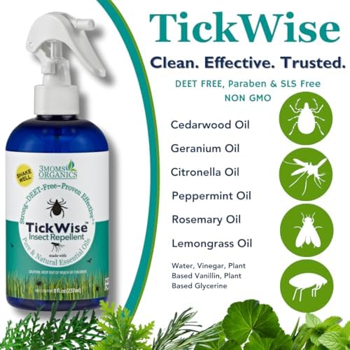 USA imported 3Moms Organics non toxic tick spray for outdoor activity