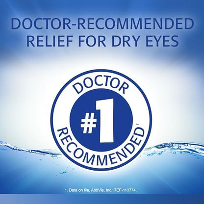 Refresh Optive sterile eye drops packaging showing dual action hydration formula.