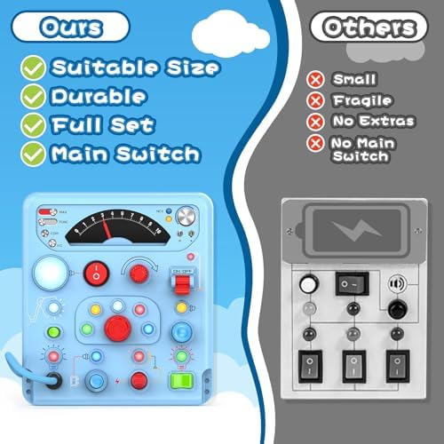Toddler travel sensory board displayed with its everyday object and animal matching accessory cards.