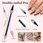 Detailed view of dual-ended wax pencils for nail art