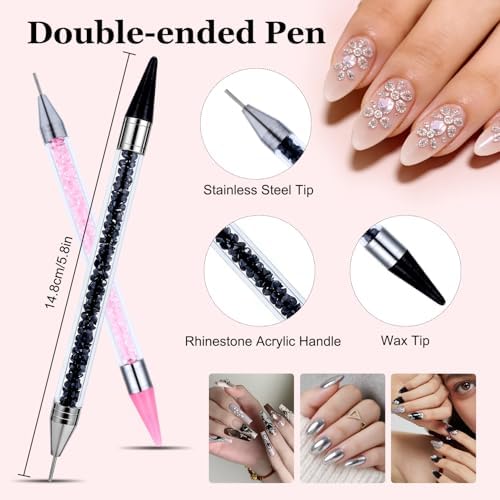 Detailed view of dual-ended wax pencils for nail art