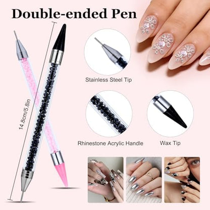 Detailed view of dual-ended wax pencils for nail art