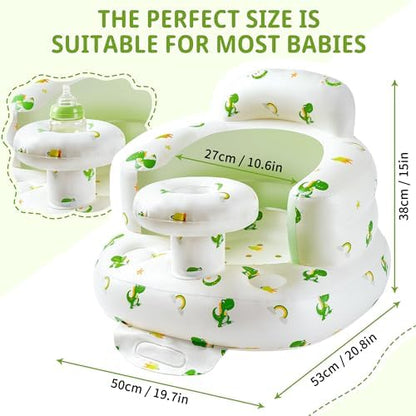 Inflatable infant support seat with tray for babies
