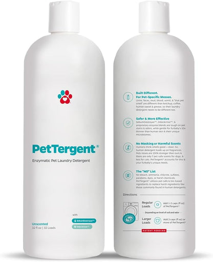 Pet Parents(R) PetTergent(R), Enzymatic Pet Laundry Detergent, 32 oz 32 Loads Pet Stain Remover & Pet Odor Eliminator, Laundry Detergent for Pets (Unscented, 32 oz) - Image 9