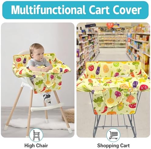 Infant sitting comfortably inside protected restaurant high chair cover