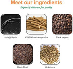 Premium sugar-free and vegan alpha shilajit chewable supplements for daily energy and vitality enhancement.