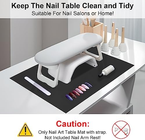 Foldable PU leather manicure hand rest pad in black