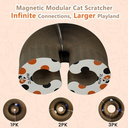 ZLAFM interactive cat toy configured into an extended tunnel shape for multiple kittens to play together.