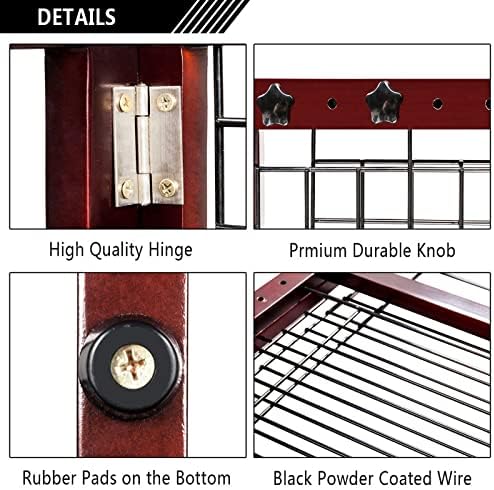 Close up of the adjustable knobs and predrilled holes on the pet fence