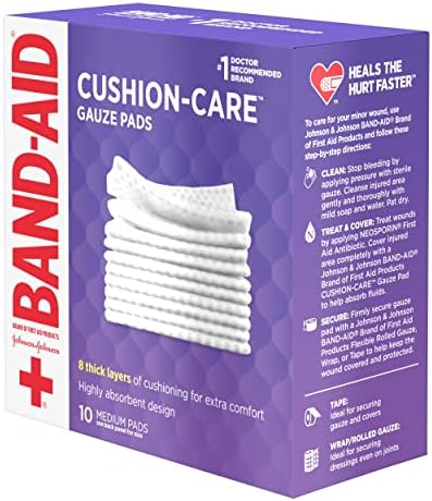 Back of the Band-Aid brand first aid box displaying product directions and features for minor cut and burn care.