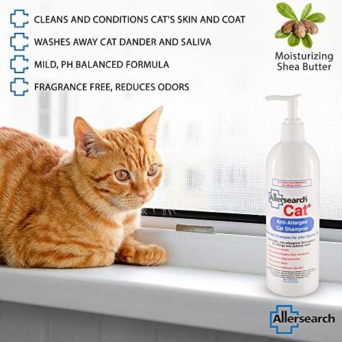 Gentle dander neutralization pet shampoo bottle back label.
