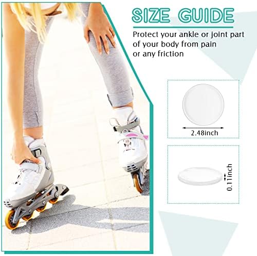 Transparent skate ankle gel discs for ice skating and hockey comfort