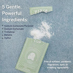 Ingredients list showing Sodium Carbonate for safe feminine care cleaning.