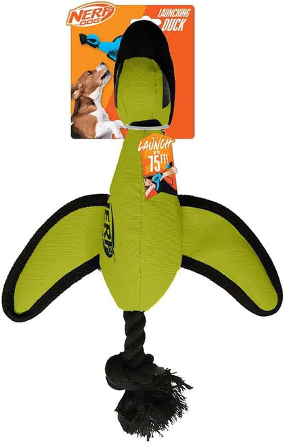 Nerf Dog 16.5in Nylon Ultraplush Crinkle Wing Launching Duck Dog Toy - Green/Light Blue - Image 12