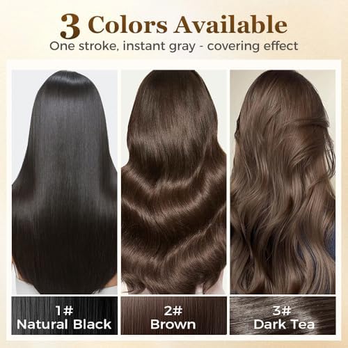 Natural black hair color touch up stick application