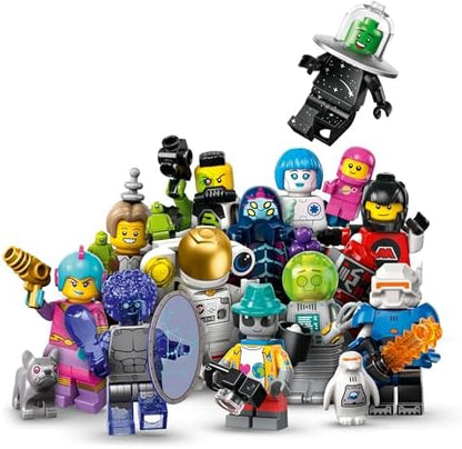 Group display of twelve unique LEGO Space Collectible Figures for intergalactic play