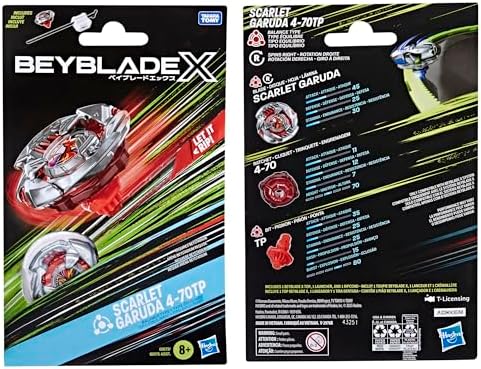 Beyblade X Scarlet Garuda packaging back view showing digital code