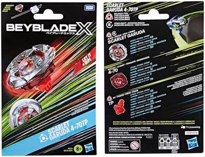 Beyblade X Scarlet Garuda packaging back view showing digital code